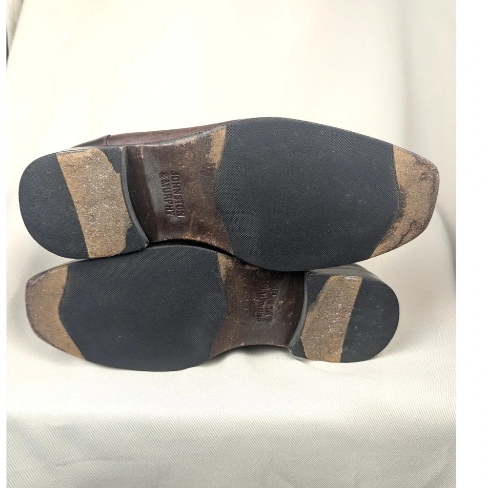 8.5M  VTG Johnston & Murphy Men  Sheepskin Leather Bicycle Toe Oxford Dress Shoe